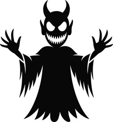 Spooky Halloween Vector Illustration with Ghosts, Nun, Zombie Pumpkins, and Bats – 2025 Trend Design, 