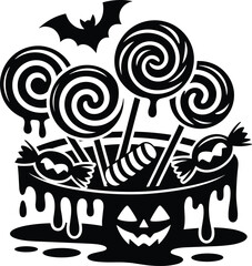 Spooky Halloween Vector Illustration with Ghosts, Nun, Zombie Pumpkins, and Bats – 2025 Trend Design, 