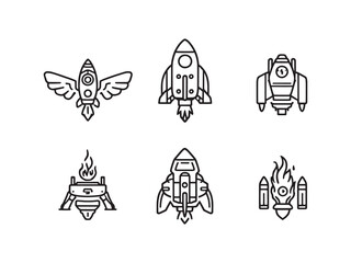 Jetpack Minimalist Line Drawing