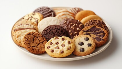 Assorted Cookies Arranged On A Plate With A Variety Of Flavors And Types, Ready To Be Enjoyed By Everyone.