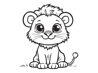 Lion Minimal Outline Illustration