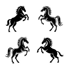 Beauty Horse Ranch Stable Stallion set Logo design