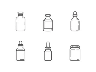 Fototapeta premium Medicine Bottle Line Art Illustration