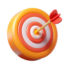 3d render of target with arrow isolated on transparent background