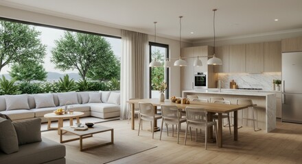 Fototapeta premium Bright modern home interior view