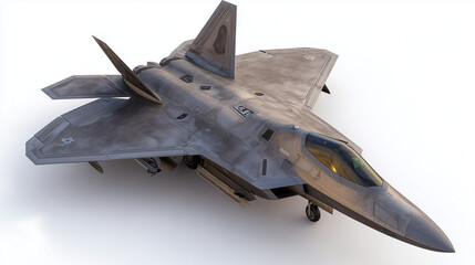 Realistic 3D render of advanced stealth fighter plane