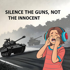 War Quote with illustration background 