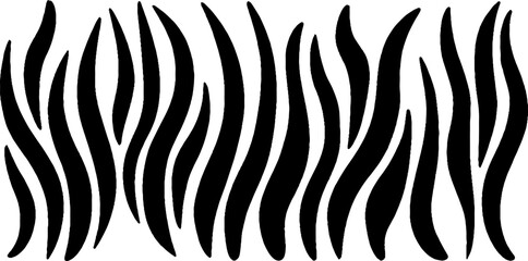 Minimalist black and white abstract meadow grass border design