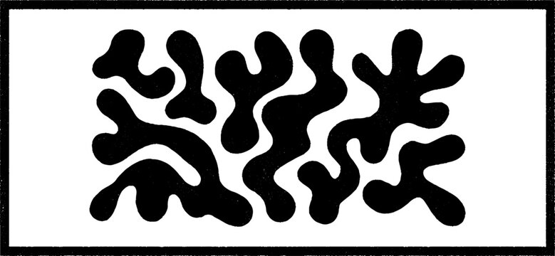 Minimalist black and white abstract puddle reflection design