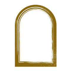 Decorative arched gold frame with blank space for text or images  