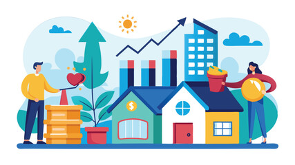 Fototapeta premium “Trapped by the Market: Housing Crisis & Inflation Illustration Set”
