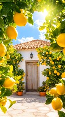 Sunny Mediterranean lemon grove house