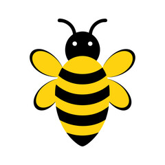 lovely simple yellow and black bee vector illustration
