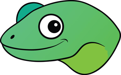 chameleon head icon clipart vector on transparent background
