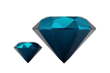 Shiny blue diamonds with faceted surface reflecting light, creating luxurious and elegant appearance. gemstones are displayed against plain background, emphasizing their brilliance