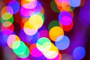 Colorful defocused bokeh lights background

