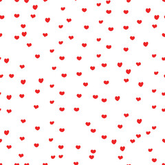 romantic pattern with small red hearts