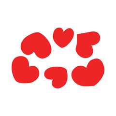a group of hand draw hearts