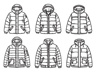 puffer jacket simple line art © VCT