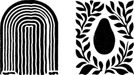 Ancient greek architecture elements with caryatid and olive wreath design