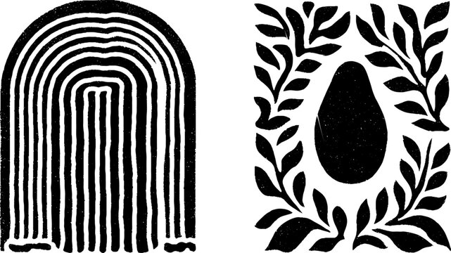 Ancient greek architecture elements with caryatid and olive wreath design