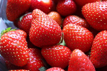 Fresh strawberries close up