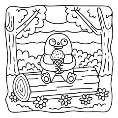 Spooky Summer – Cute and Easy Coloring Pages for All Ages | Fun Halloween-Inspired Summer Scenes | Line art vector illustration Print | Summer Coloring Page | Cute Scary Coloring page