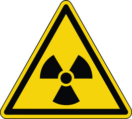 Sign of radiation. triangular realistic radiation sign