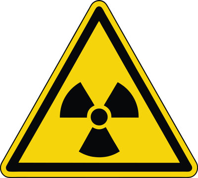 Sign of radiation. triangular realistic radiation sign