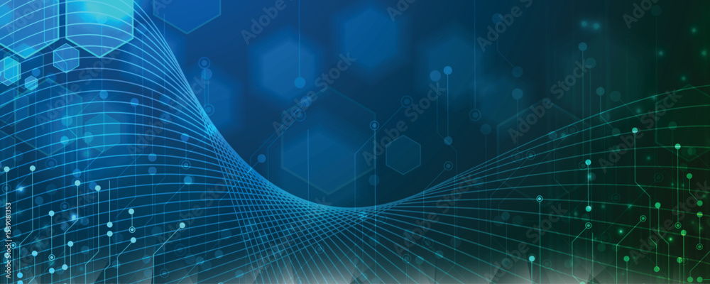 Poster Abstract high technology and science background. Technological style