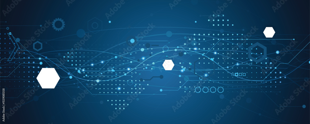 Poster Abstract high technology and science background. Technological style