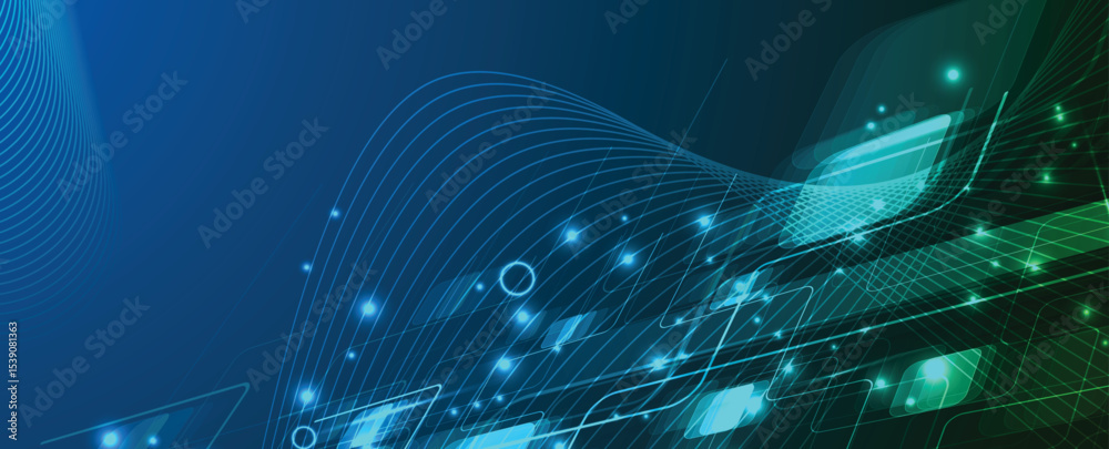 Poster Abstract high technology and science background. Technological style