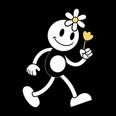 A vintage retro mascot vector art illustration