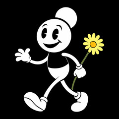 A vintage retro mascot vector art illustration