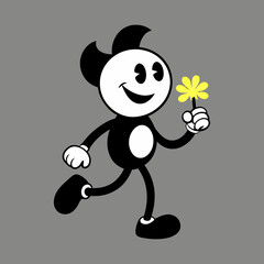 Naklejka premium A vintage retro mascot vector art illustration