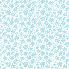 The pattern with leaves and flowers is drawn by hand. vector illustration