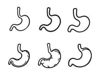 Human stomach outline minimalist anatomy art