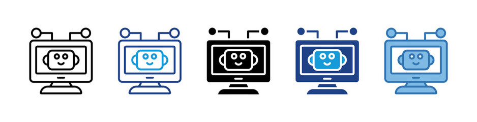 Fototapeta premium Robot Monitor Icon