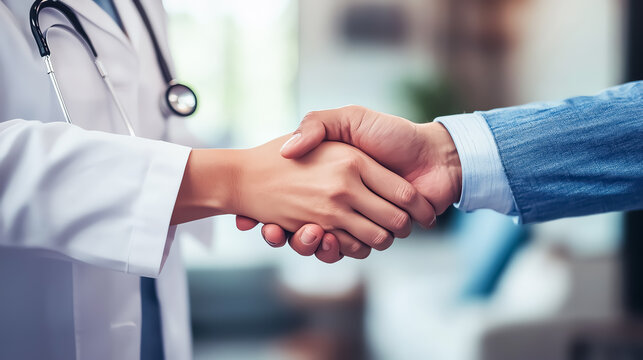doctor businesswoman handshaking meeting