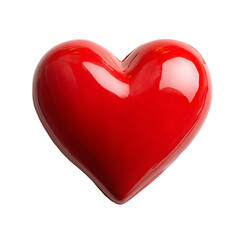 A shiny red heart shape on a transparent background a symbol of love and romance