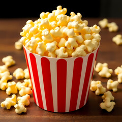 Classic butter popcorn in a bowl, ready for movie night