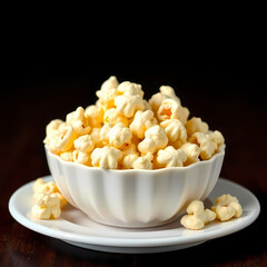 Classic butter popcorn in a bowl, ready for movie night
