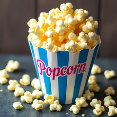 Classic butter popcorn in a bowl, ready for movie night