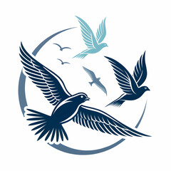 Colorful Birds Vector Illustration &ndash; Exotic Tropical Parrots, Songbirds, Hummingbirds, Wildlife Art, Ornithology, Nature Scene, Decorative Animal Artwork"