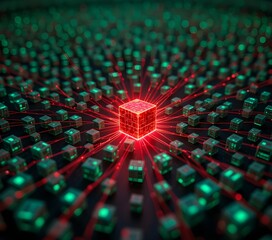 The Digital Audit Trail: A Single Red Anomaly Instantly Highlighted Within a Vast, Orderly Matrix of Green Compliance Data.
