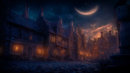 Monolithic moonstone in village courtyard