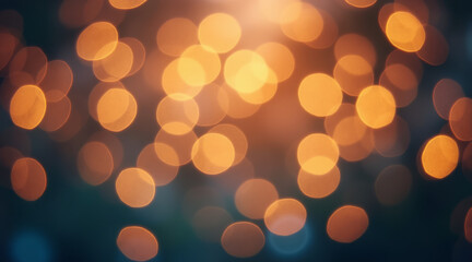 Fototapeta premium Blurred golden lights create a warm and festive background