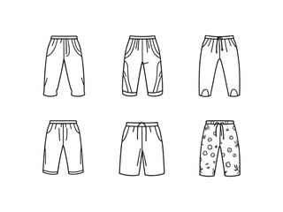 Training pants kids wear line art design