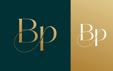 Initial letter BP PB logo design vector illustration for couple, wedding, and business