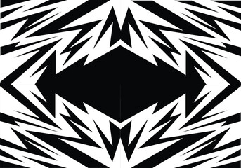 Abstract black and white background with zigzag and thunderbolt pattern